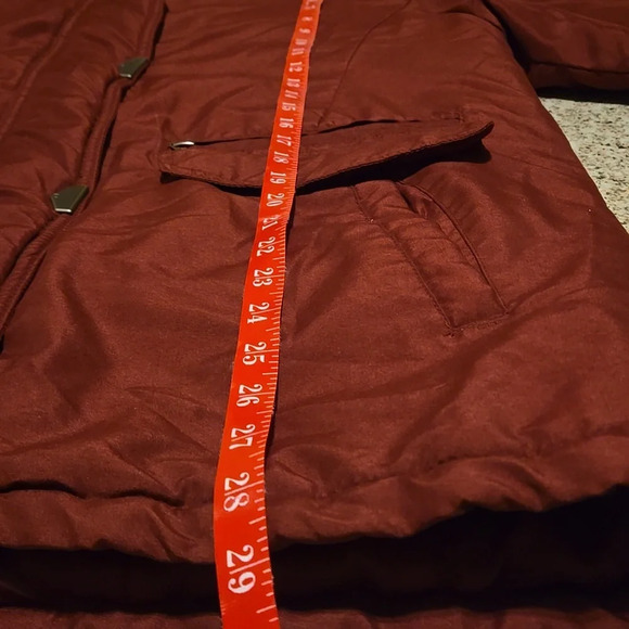Tudor Court Warm Winter Filled Jacket Burgundy 4-pocket Snap Zip Women size M - Picture 13 of 14